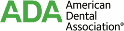 The logo for Star Smiles Orthodontics & Pediatric Dentistry in Bloomingdale or Naperville, IL features the American Dental Association symbol: large green "ADA" letters with "American Dental Association" in black text to the right.