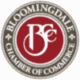 The Bloomingdale Chamber of Commerce logo, seen at Star Smiles Orthodontics & Pediatric Dentistry in Bloomingdale or Naperville, IL, features overlapping red "BCC" letters within a gray circular border displaying the organization's name.